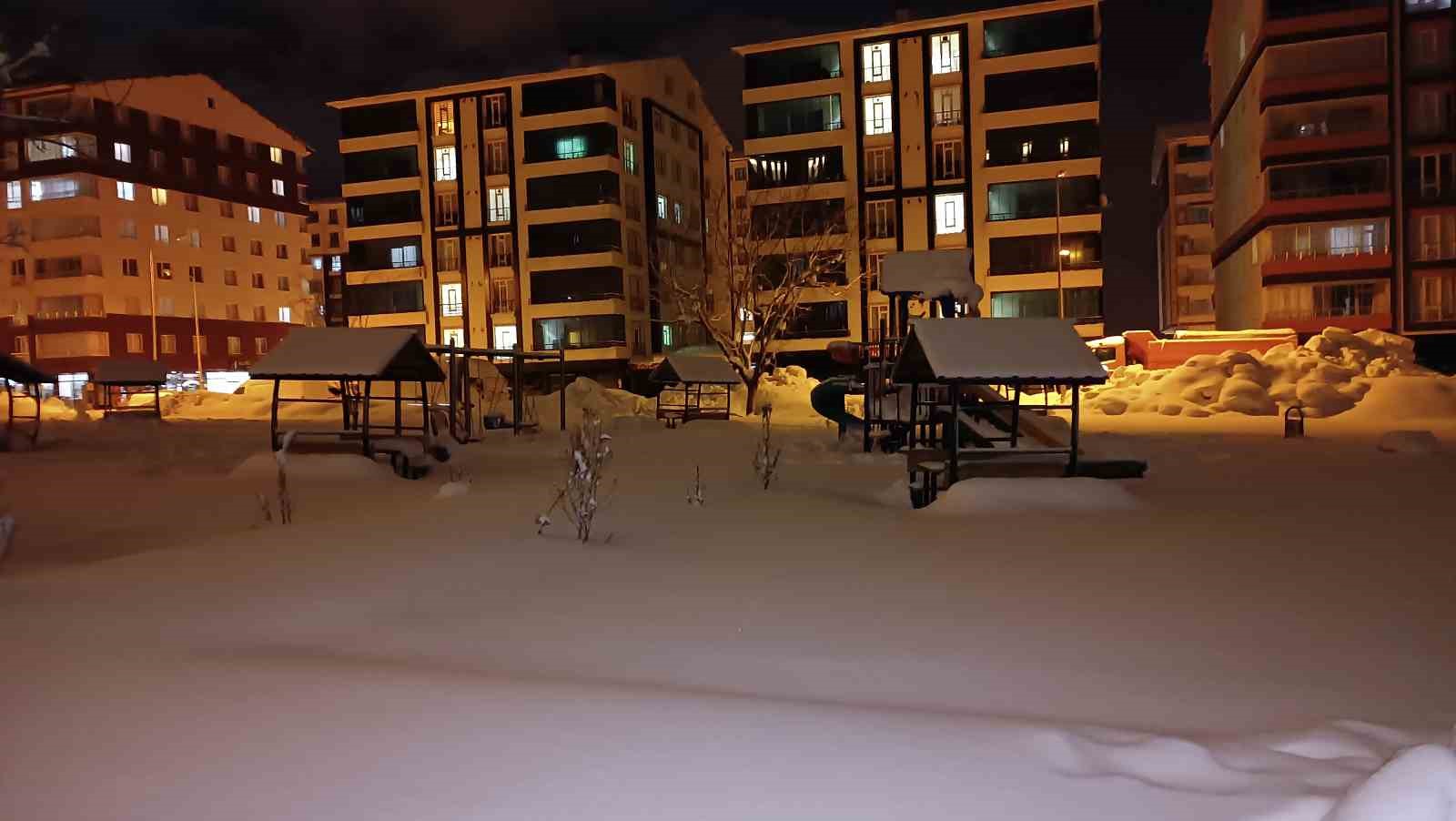 Bitlis’te tek katlı evler ve araçlar kar altında kaldı