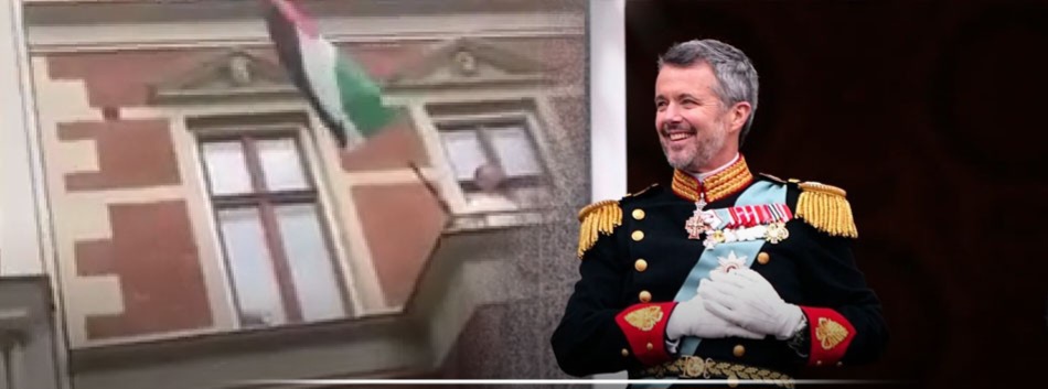 Danimarka Kralı 10. Frederik, Filistin bayrağı sallayarak destek verdi Danimarka Kralı 10. Frederik, Filistin bayrağı sallayarak destek verdi