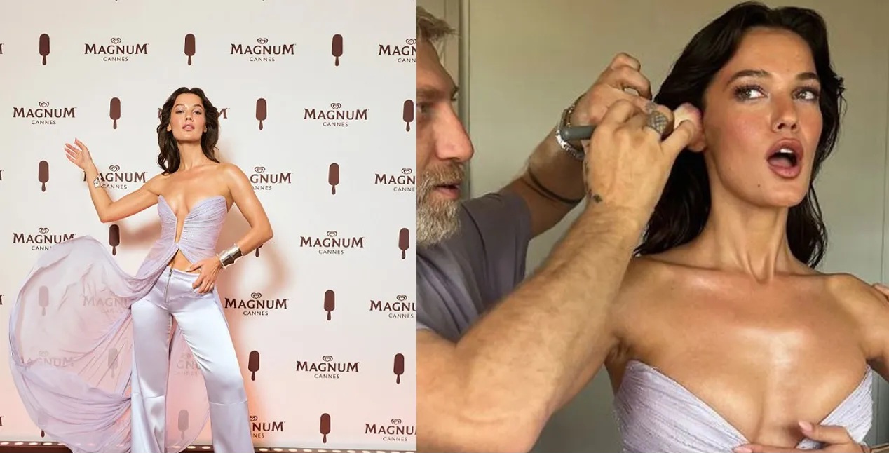 Pınar Deniz, Cannes hazırlıklarını paylaştı! Dekoltesi olay oldu