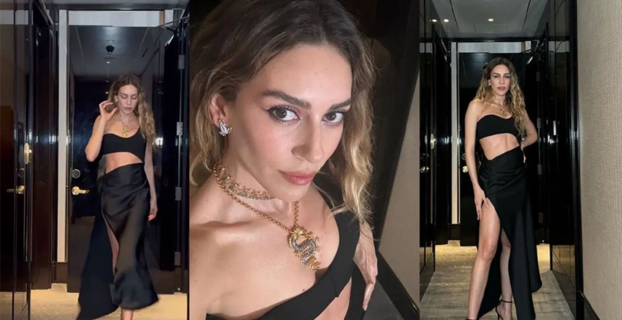 Sinem Kobal’ın, siyah dekolteli elbisesi çok konuşuldu