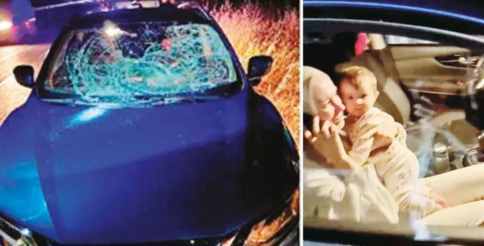 Dedeyle toruna dehşeti yaşattılar! Bebekli aileye trafik eşkıyası saldırısı