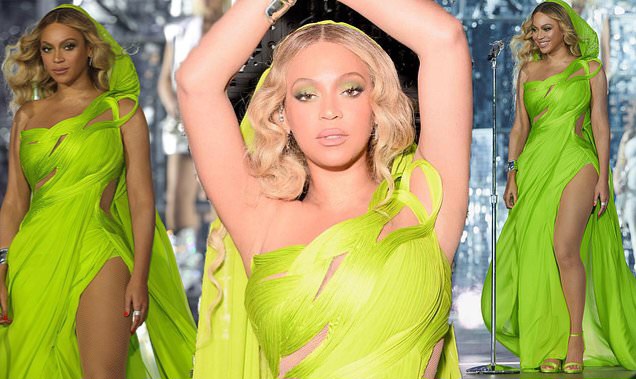 Beyonce, bacak dekoltesiyle Atlanta’da yürekleri hoplattı