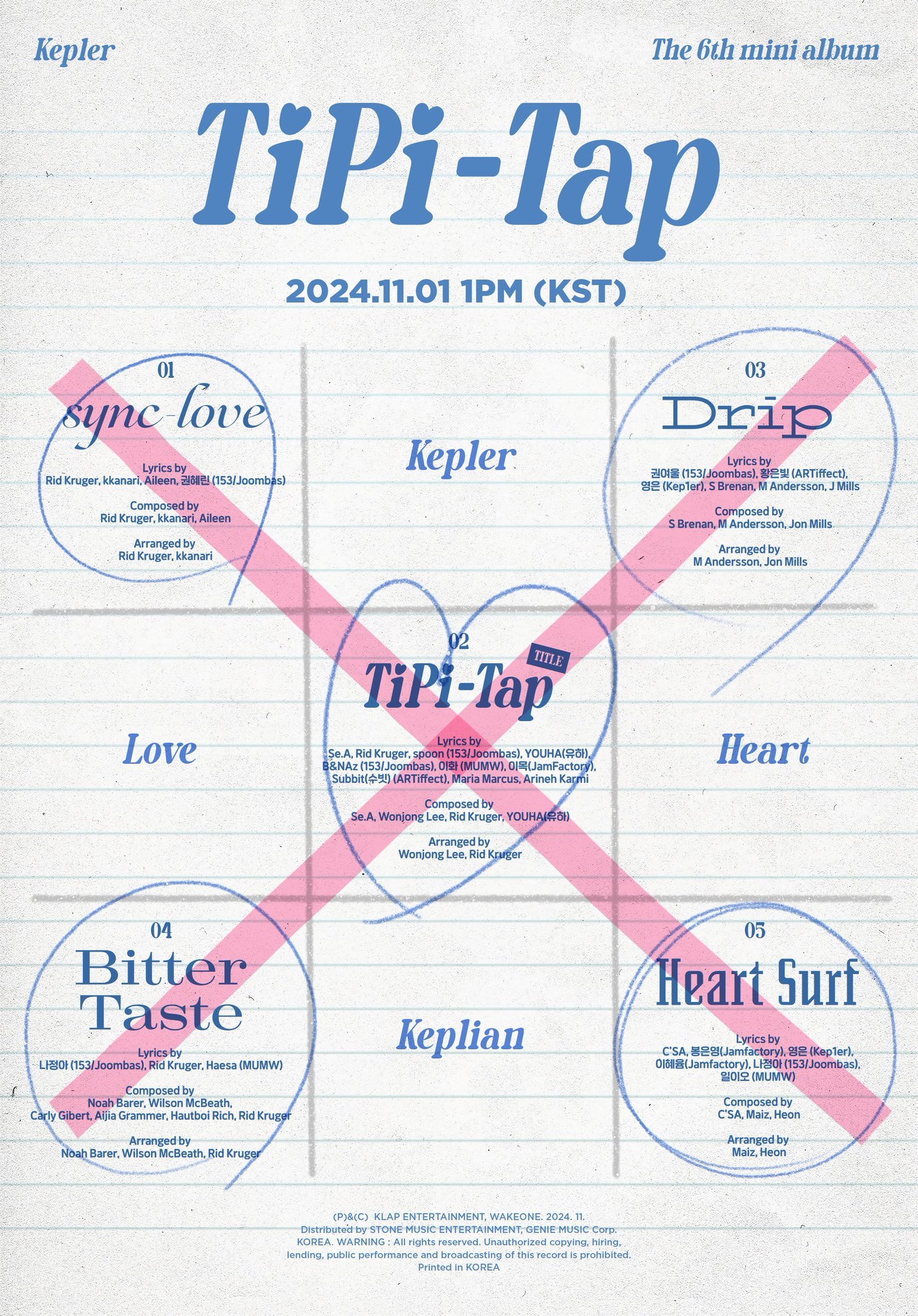 Kep1er, “TIPI-TAP” Albümünün Parça Listesini Açıkladı