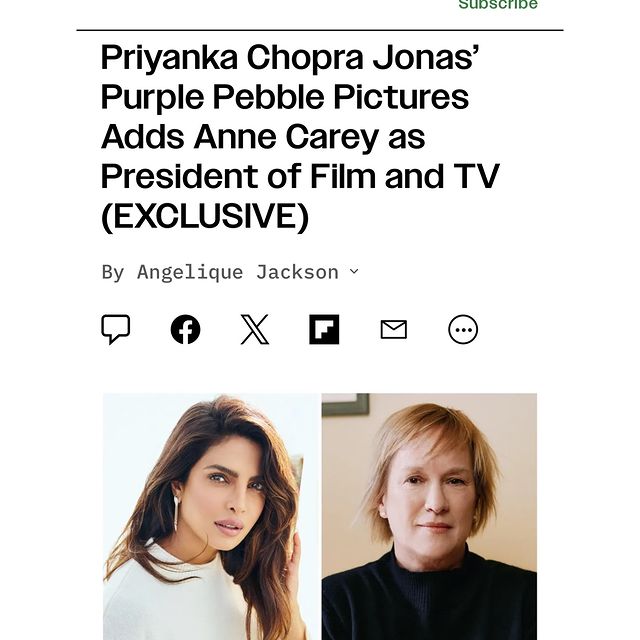 Priyanka Chopra, Purple Pebble Pictures’ta Yeni Başkanı Duyurdu