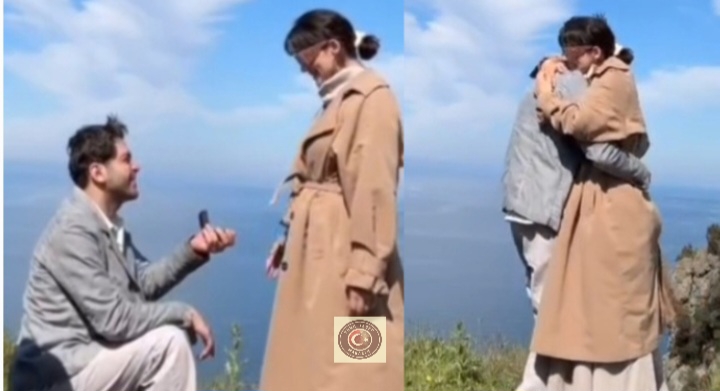 Romantik anlar: Beste Kökdemir “evet” dedi