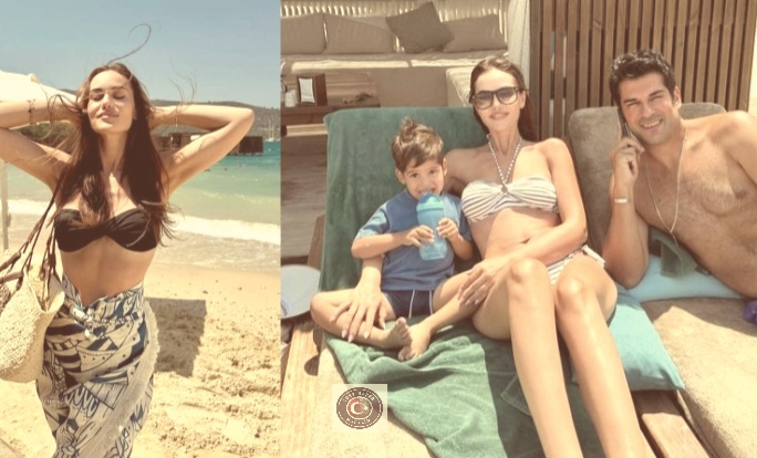 Fahriye Evcen’den tatil pozları! Ailecek mutluluğun fotoğrafı