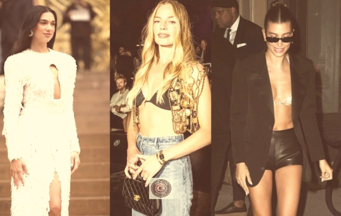 Dua Lipa, Hailey Bieber ve Margot Robbie “gizli sütyen trendiyle büyülüyor!”