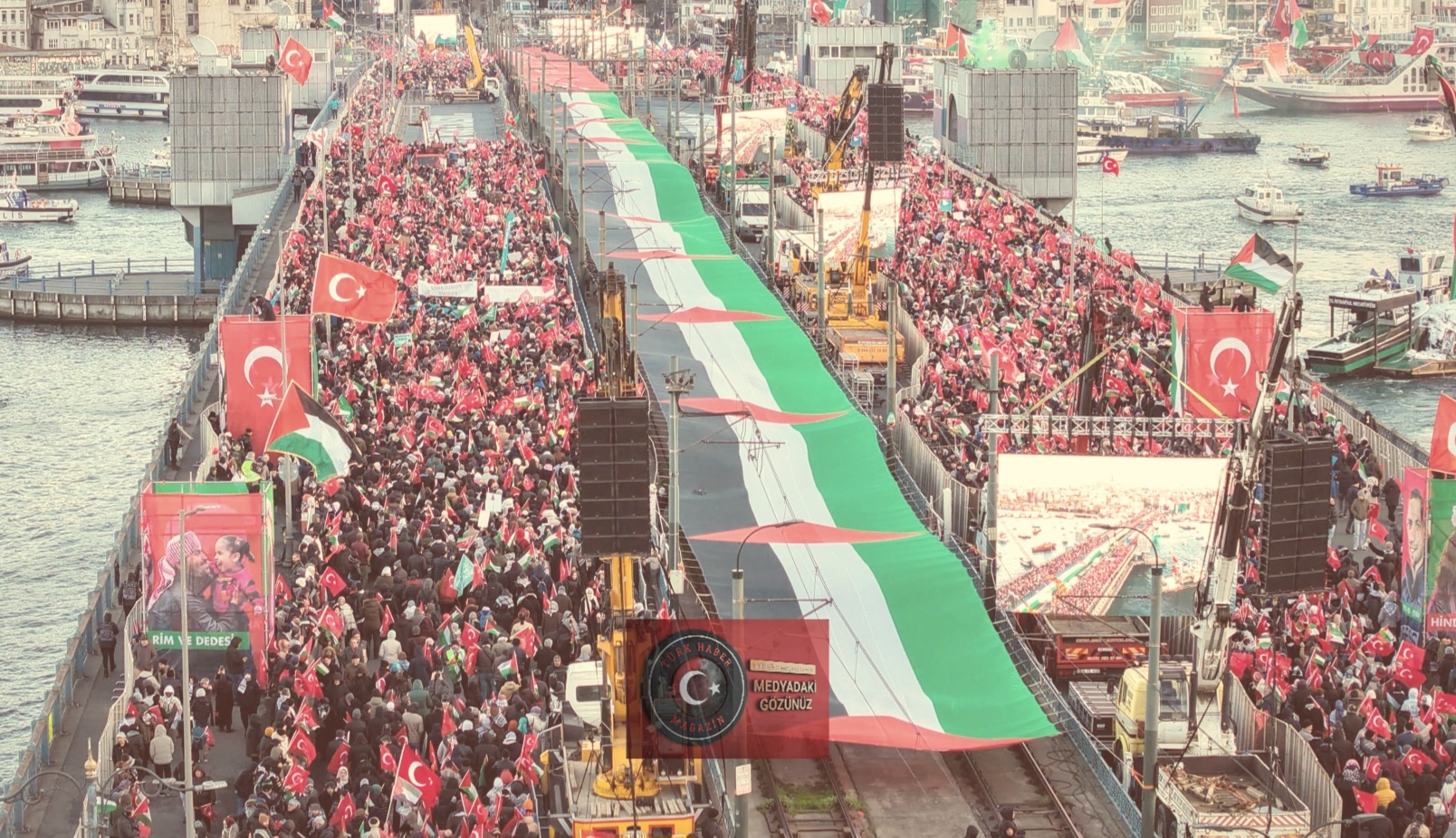 Soğuğa rağmen rekor katılım: İstanbul Gazze için ayakta! Türk Haber Magazin’de…