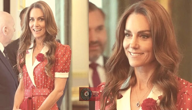Kate Middleton kırmızıyla büyüledi! Prensesin şıklığı Türk Haber Magazin kameralarına yansıdı